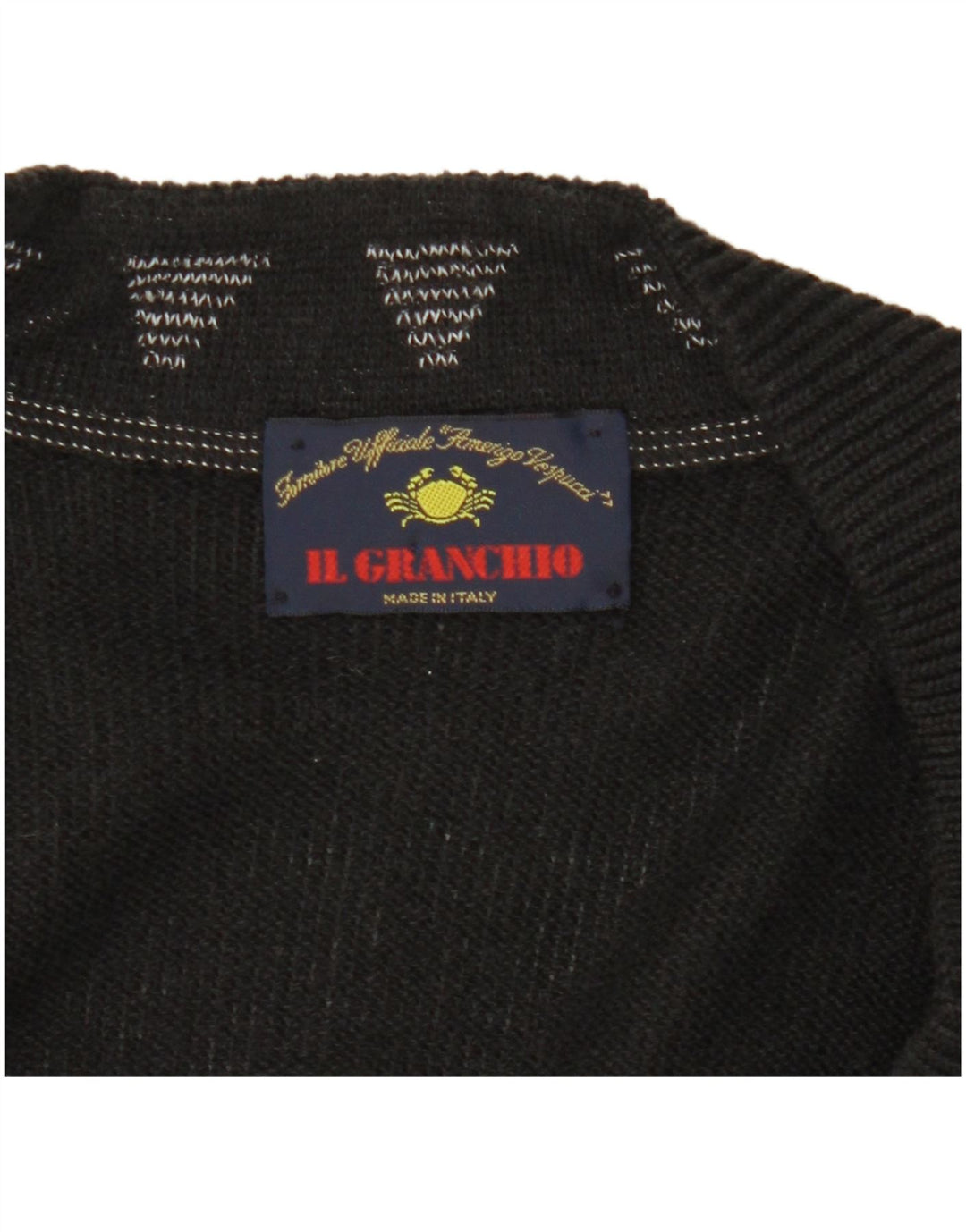 Il Granchio Cárdigan Hombre XL Negro Geométrico