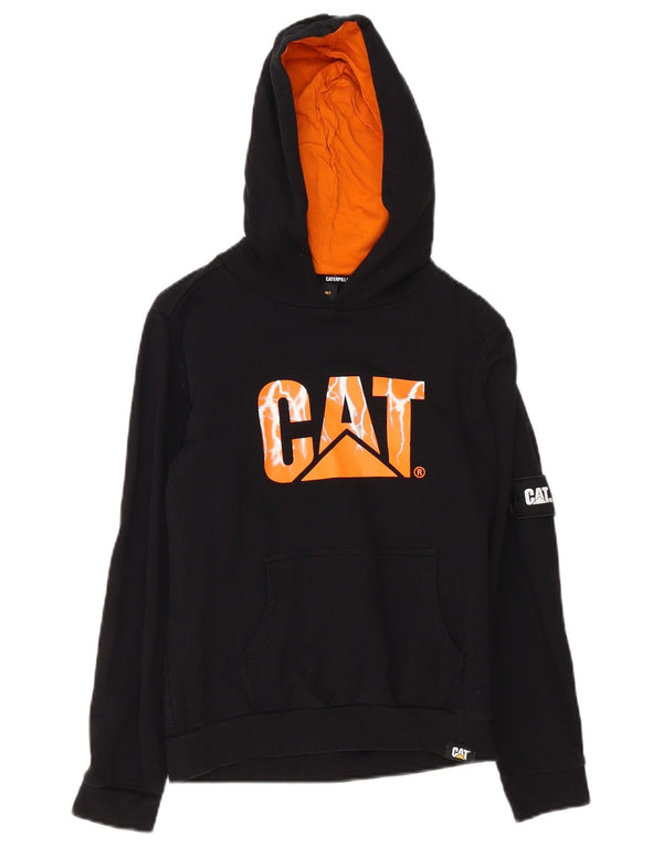 CAT - Sudadera con capucha para niños, 9-10 años, algodón negro