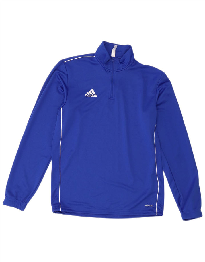Adidas Hombre Aeroready Zip Neck Jersey Chándal Top Azul Medio Poliéster