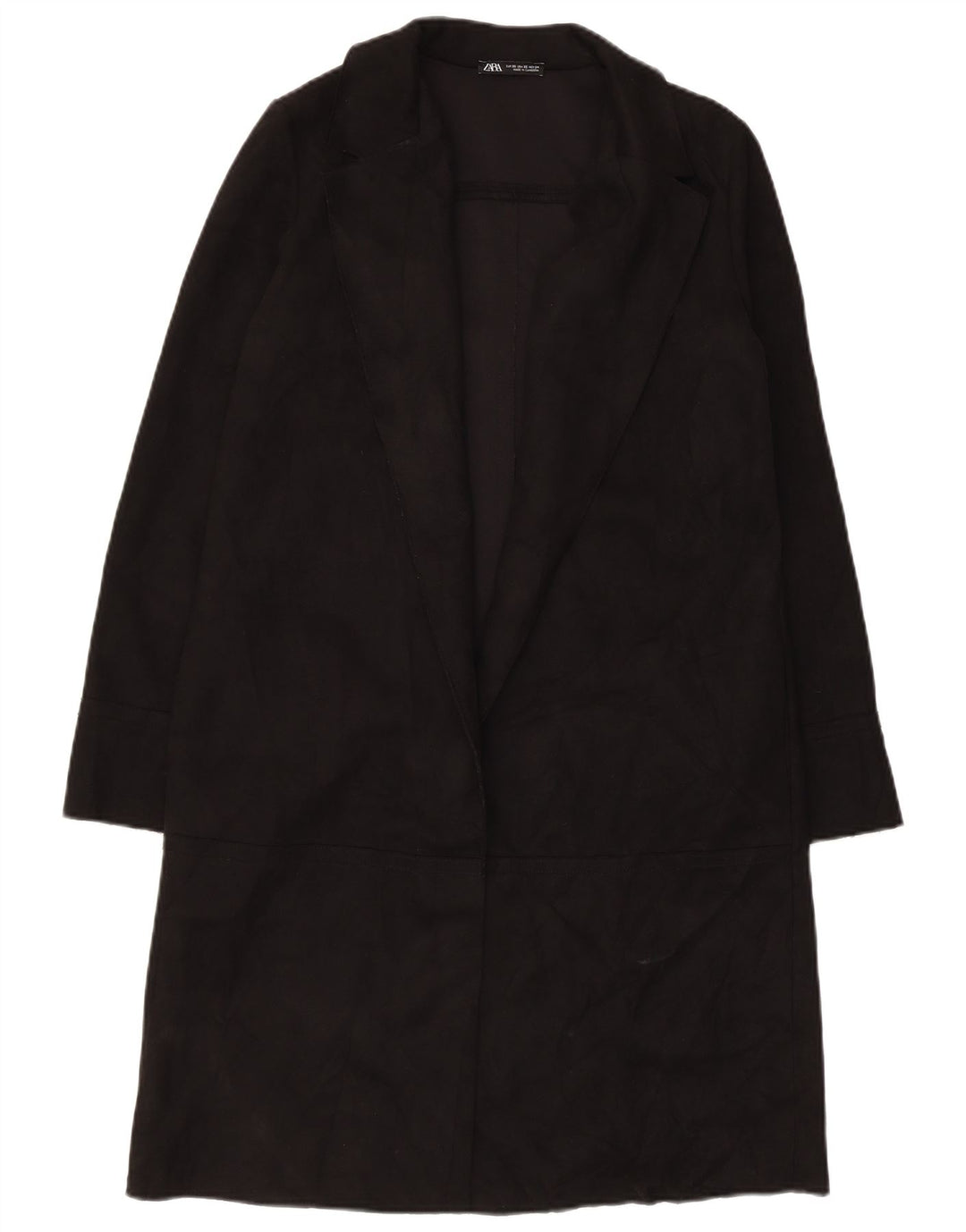 Zara Mujer Abrigo Abierto UK 6 XS Negro