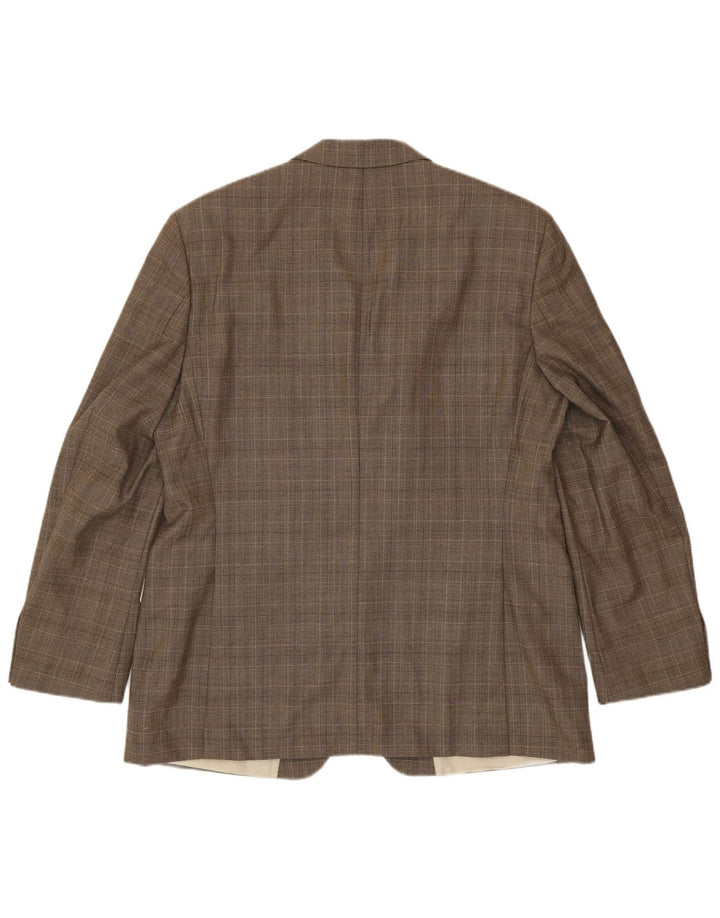 Hugo Boss Chaqueta tipo blazer de 3 botones para hombre EU 56 3XL Lana virgen a cuadros marrón