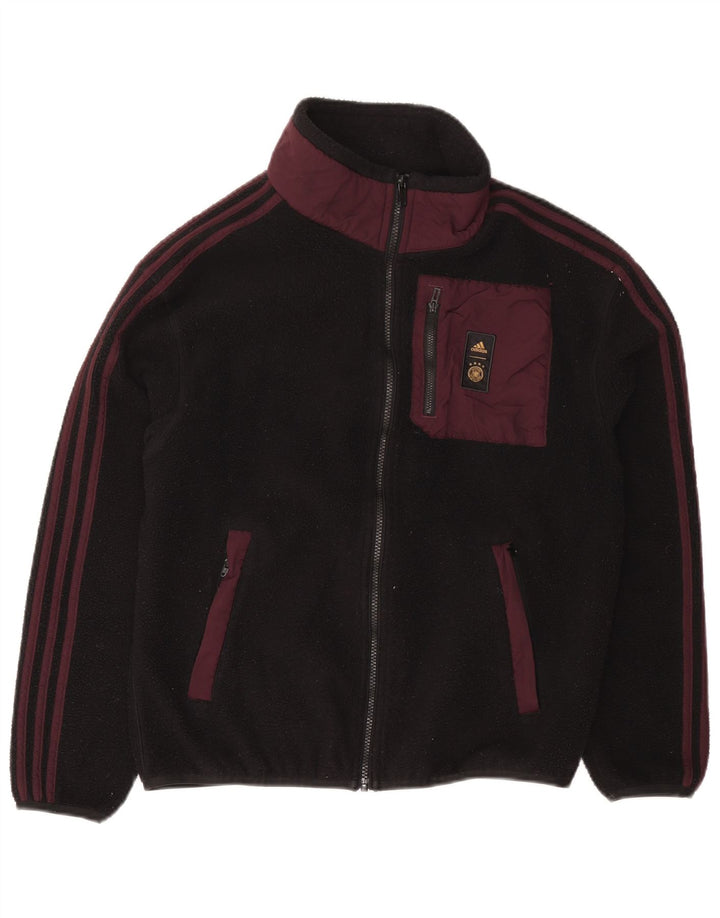 Adidas Chaqueta polar para hombre UK 36 Small Black Colourblock Poliéster