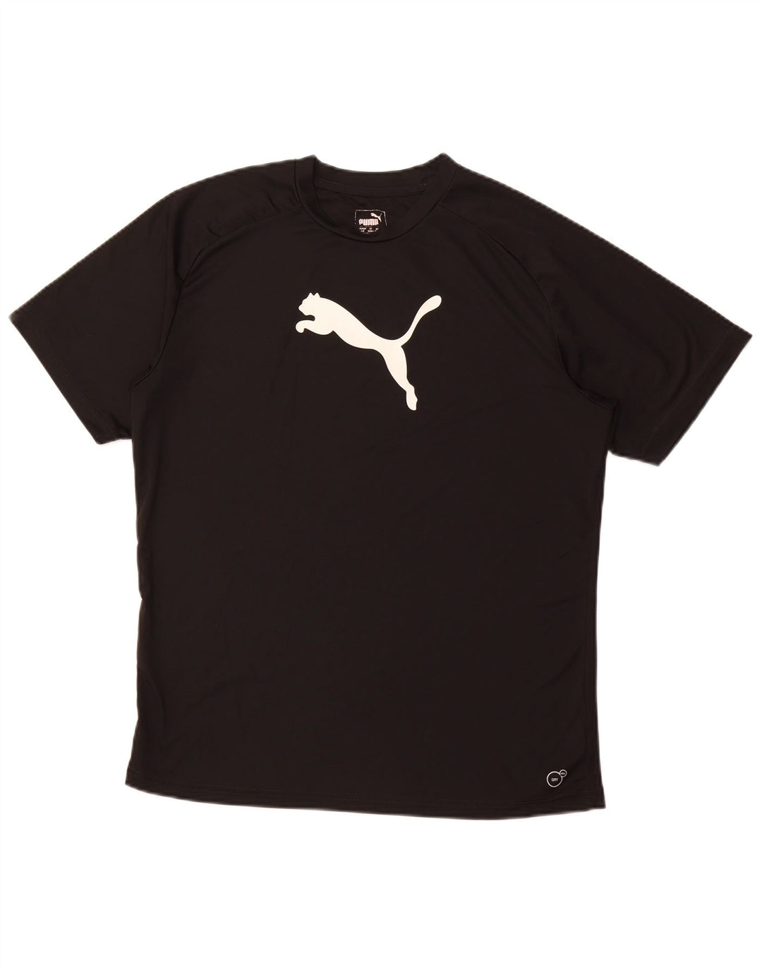 PUMA Camiseta gráfica para hombre Top deportivo de poliéster negro grande