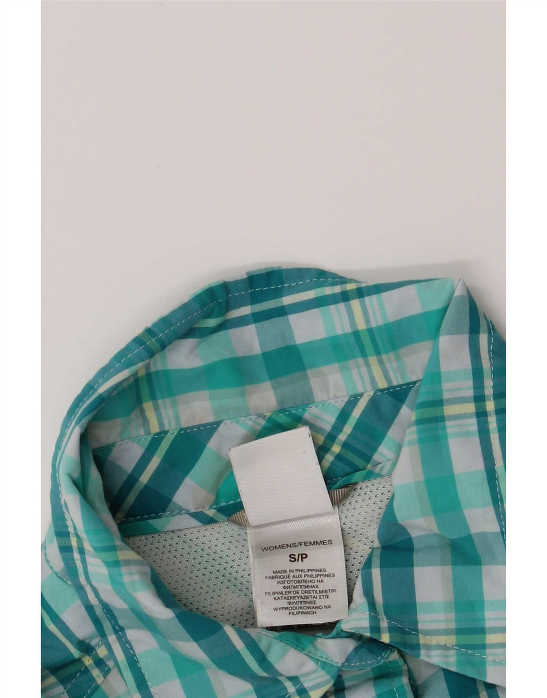 Camisa The North Face para mujer UK 10 Small Green Check Nylon