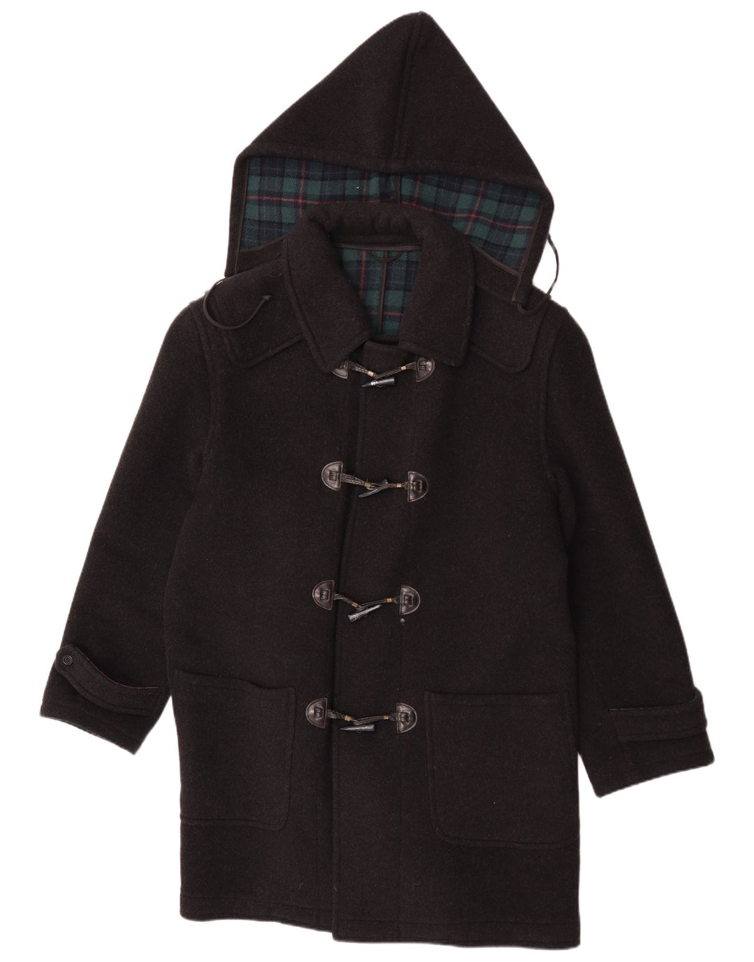 Trenca con capucha para hombre Pierre Cardin IT 48 Lana a cuadros negra mediana