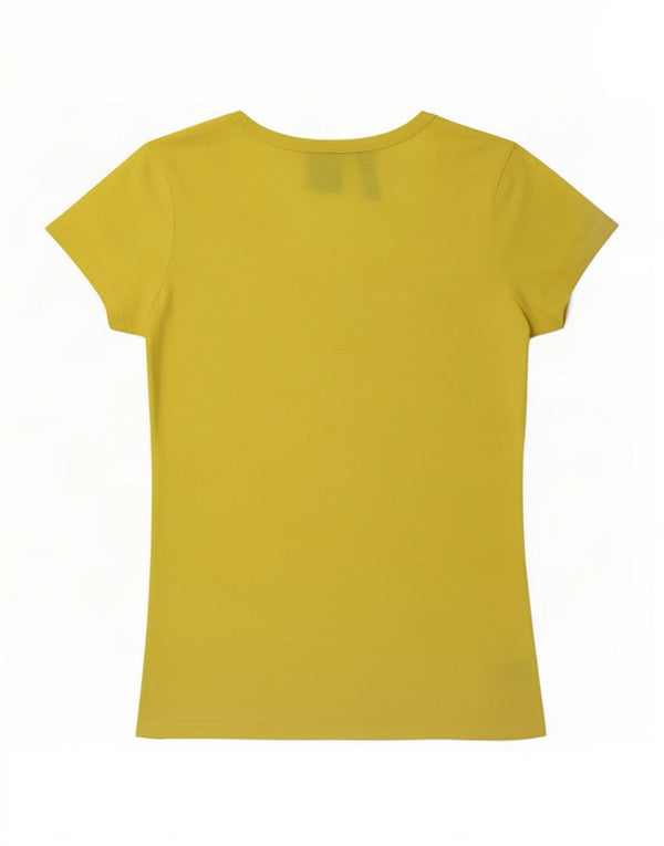 G-Star Camiseta Regular de Manga Corta para Mujer Top UK 10 Small Amarillo Algodón