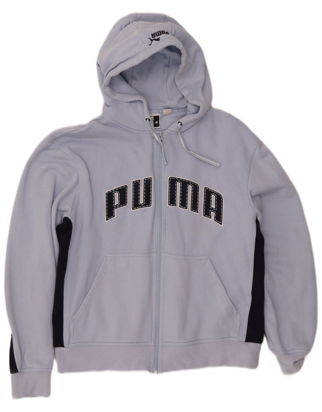 PUMA Jersey con capucha gráfica para mujer Reino Unido 44 Algodón azul medio con bloques de color