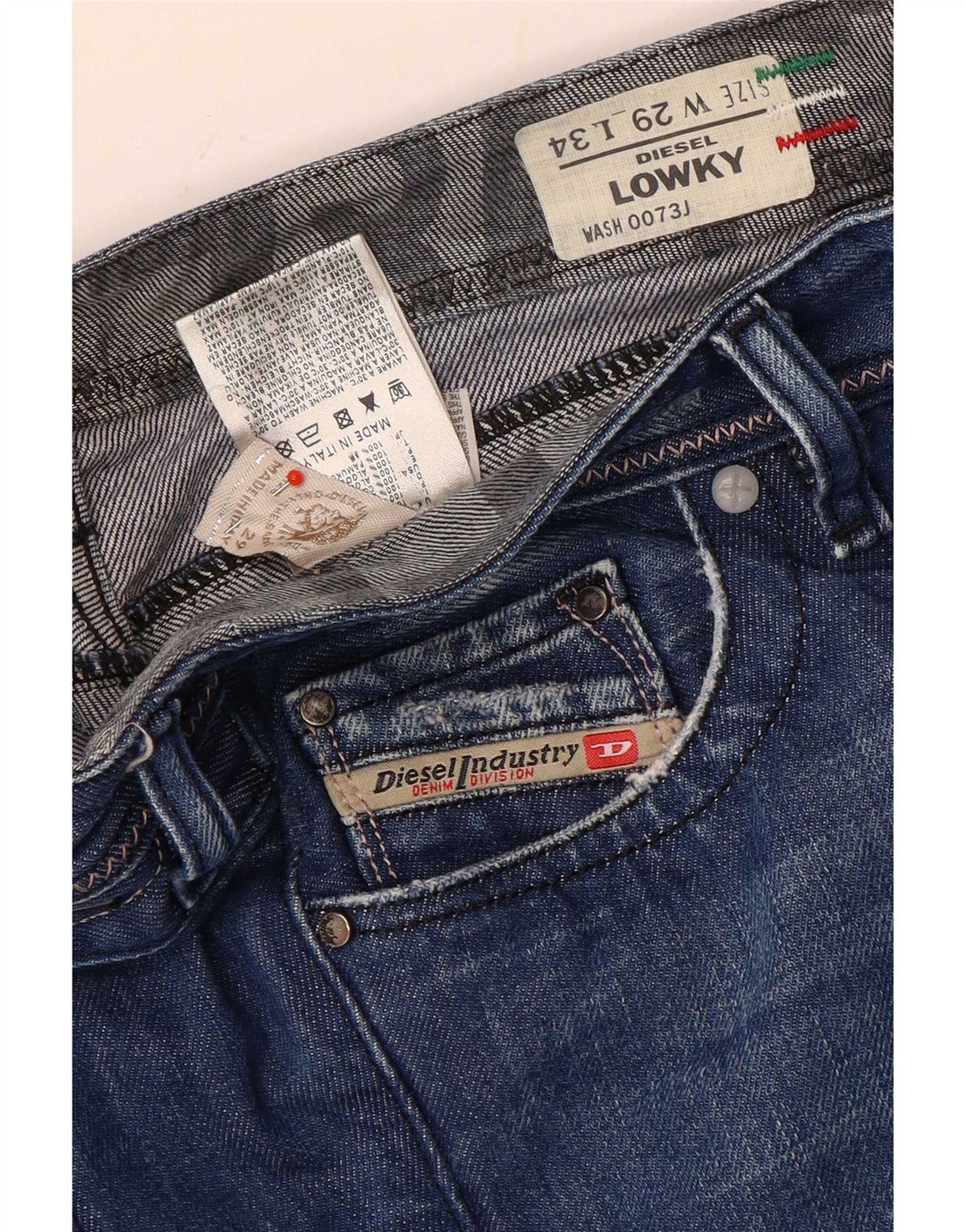 Diesel Mujer Lowky Vaqueros Slim Desgastados W29 L30 Algodón Azul