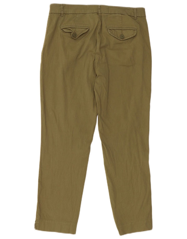 Benetton Pantalones Chinos Cortos Y Ajustados para Mujer UK 10 Small W28 L25 Algodón Caqui