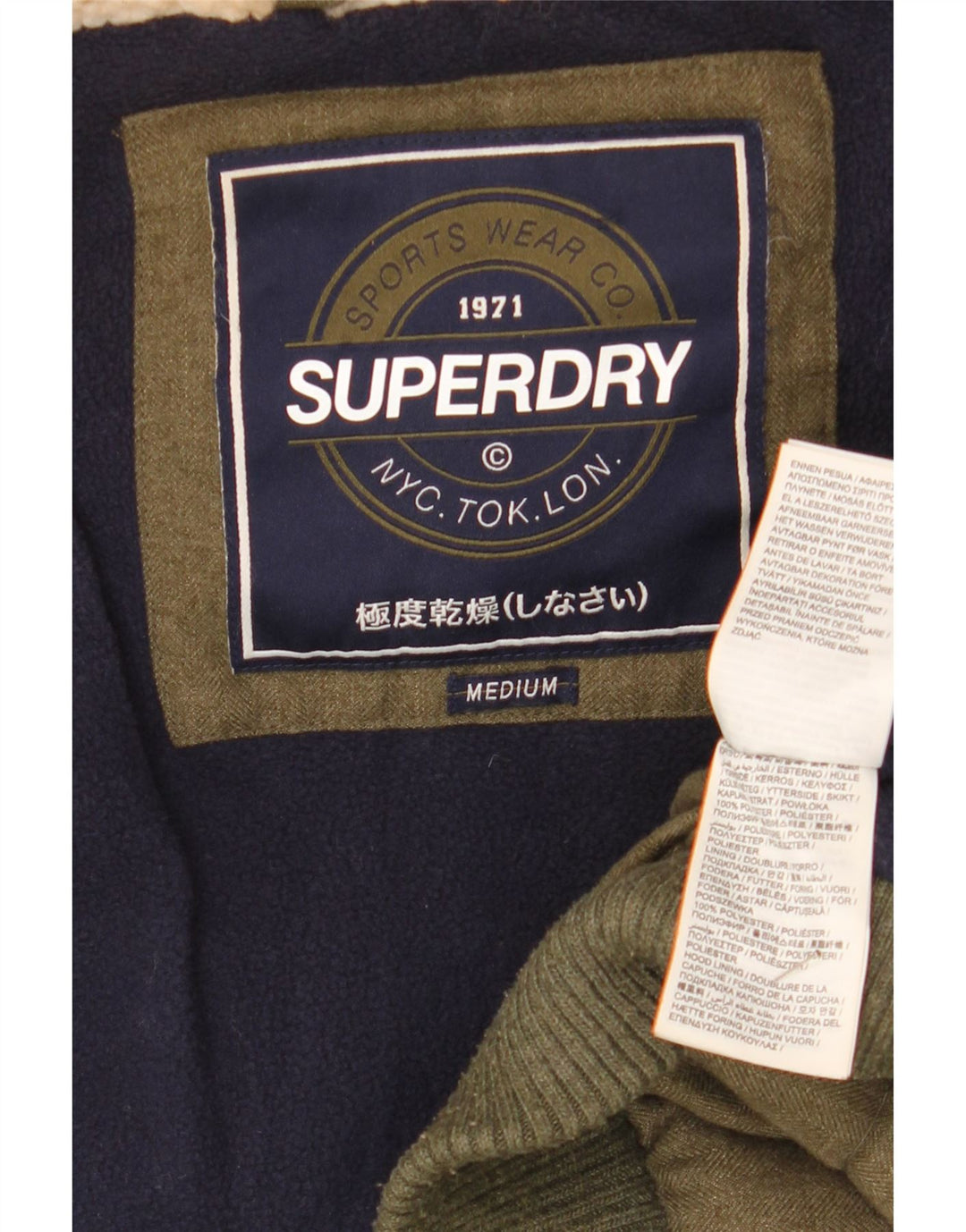 Superdry Chaqueta Acolchada De Lona Con Capucha Para Mujer UK 44 Medium Khaki Invierno