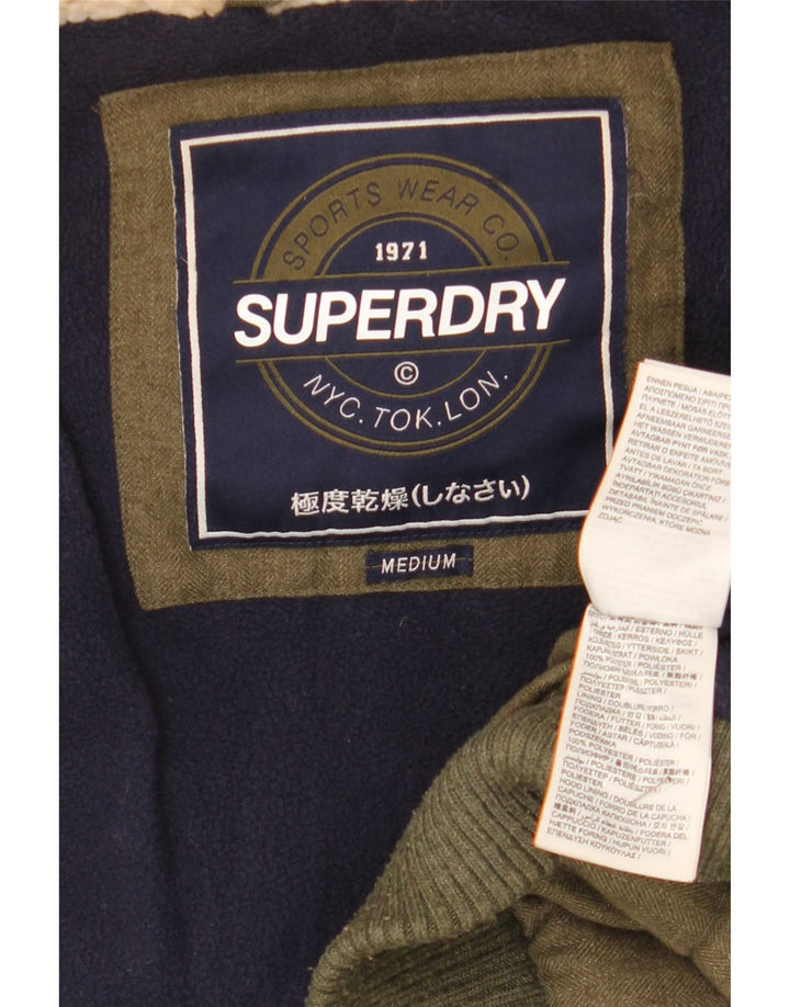 Superdry Chaqueta Acolchada De Lona Con Capucha Para Mujer UK 44 Medium Khaki Invierno