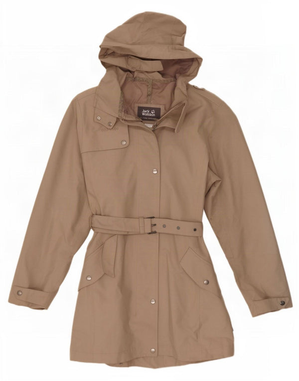 Jack Wolfskin Gabardina con capucha para mujer UK 8/10 Small Beige Poliéster