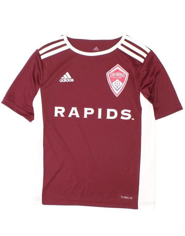 Adidas Boys Colorado Rapids Graphic Camiseta Top 9-10 años Pequeño Borgoña