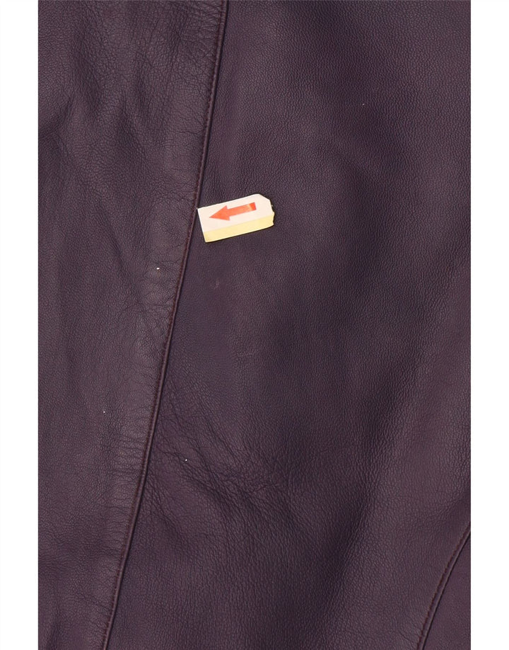 Vintage mujer crop chaqueta de cuero Reino Unido 10 pequeño púrpura