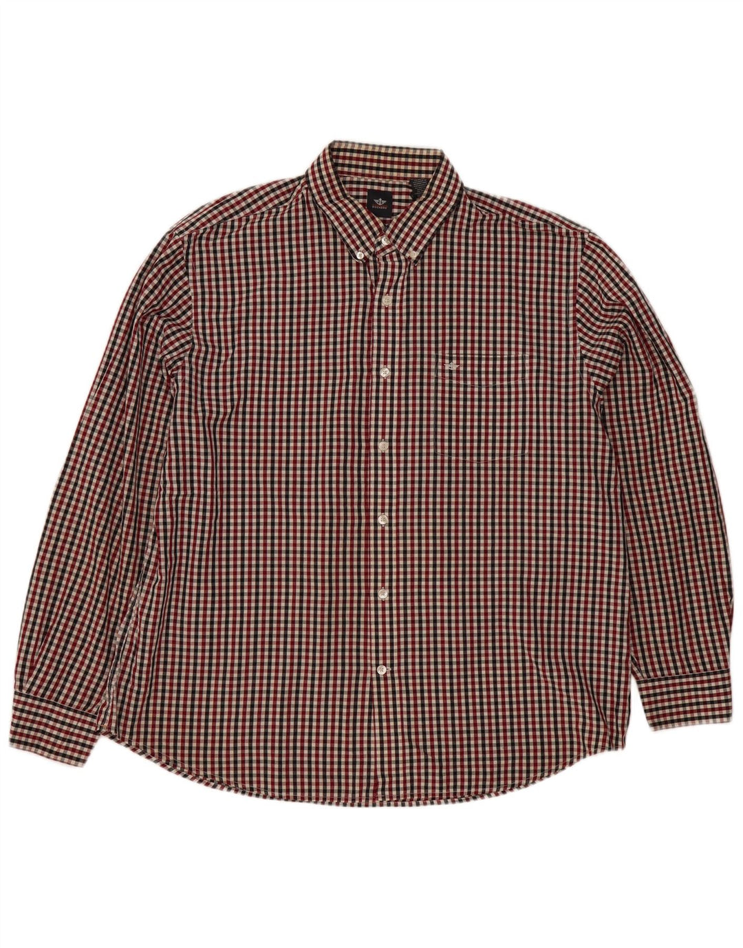 Camisa Dockers Hombre XL Algodón Vichy Rojo