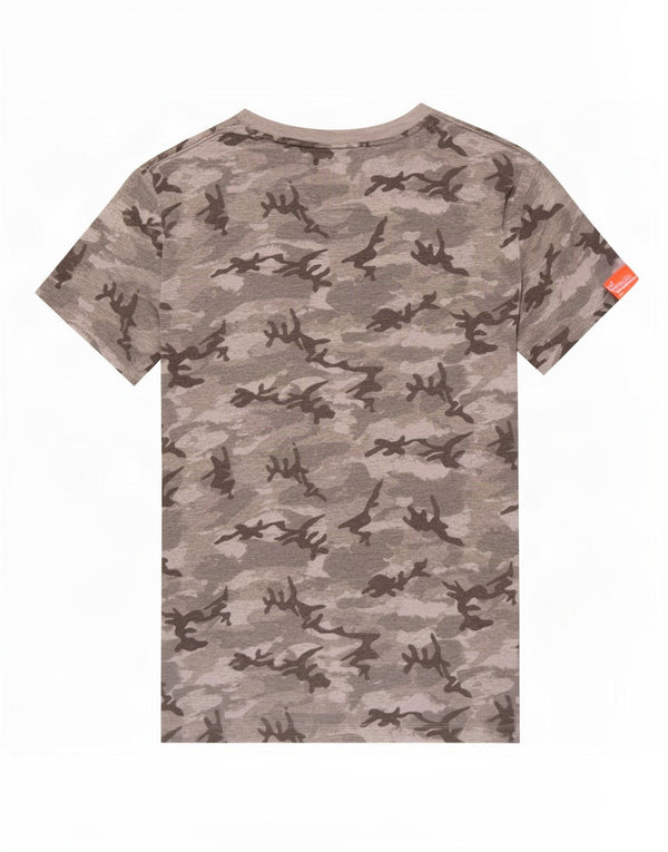 Superdry Camiseta Hombre Top XS Gris Camuflaje Algodón