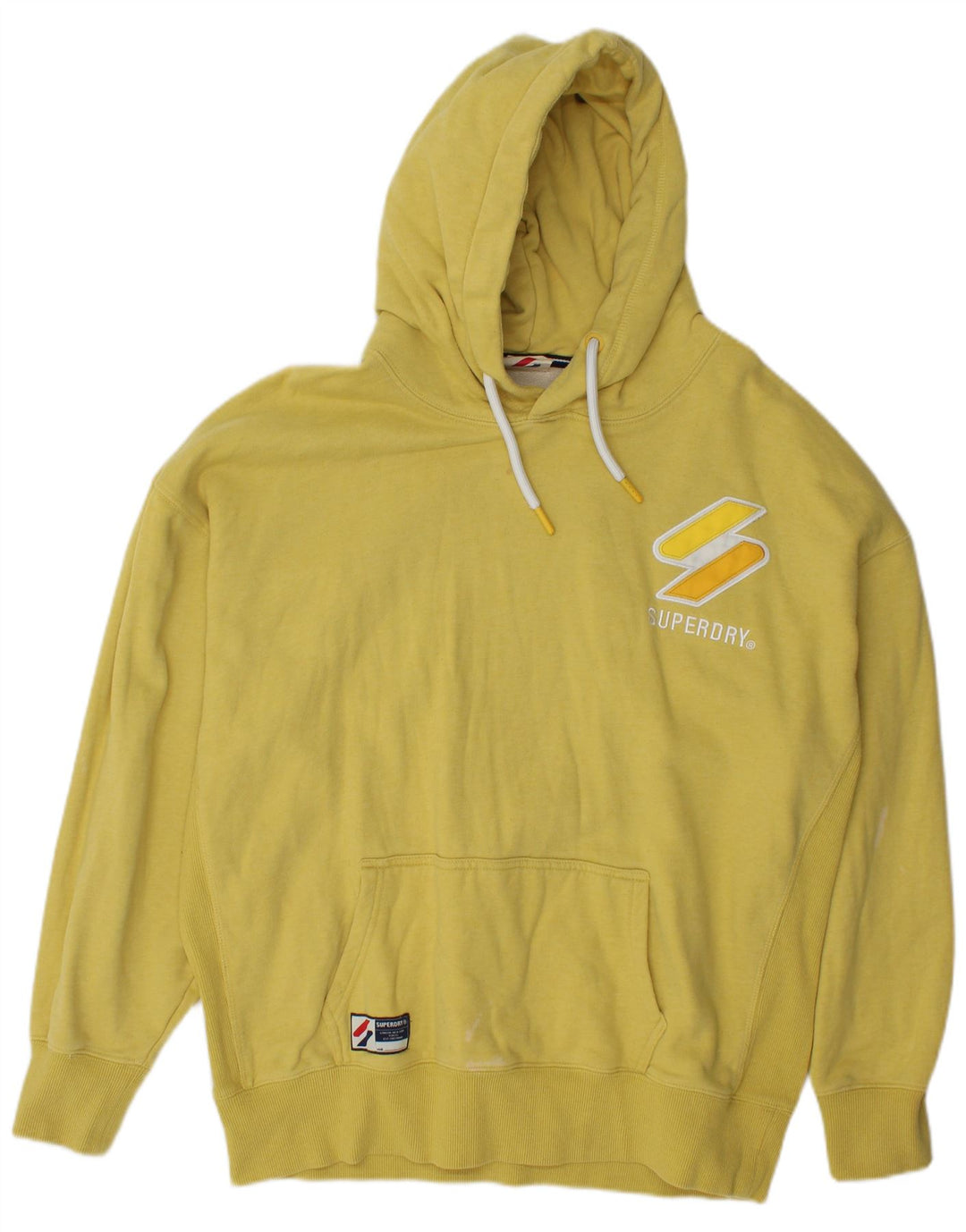 Superdry Jersey con capucha gráfica de algodón amarillo medio