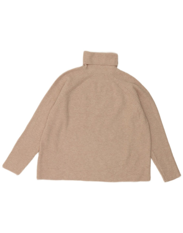 Marks & Spencer Suéter tipo jersey con cuello vuelto para mujer UK 44 Viscosa beige mediana