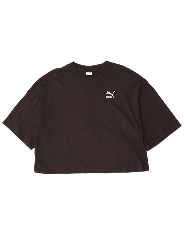 Puma - Camiseta corta para mujer, talla 40, talla grande, algodón negro