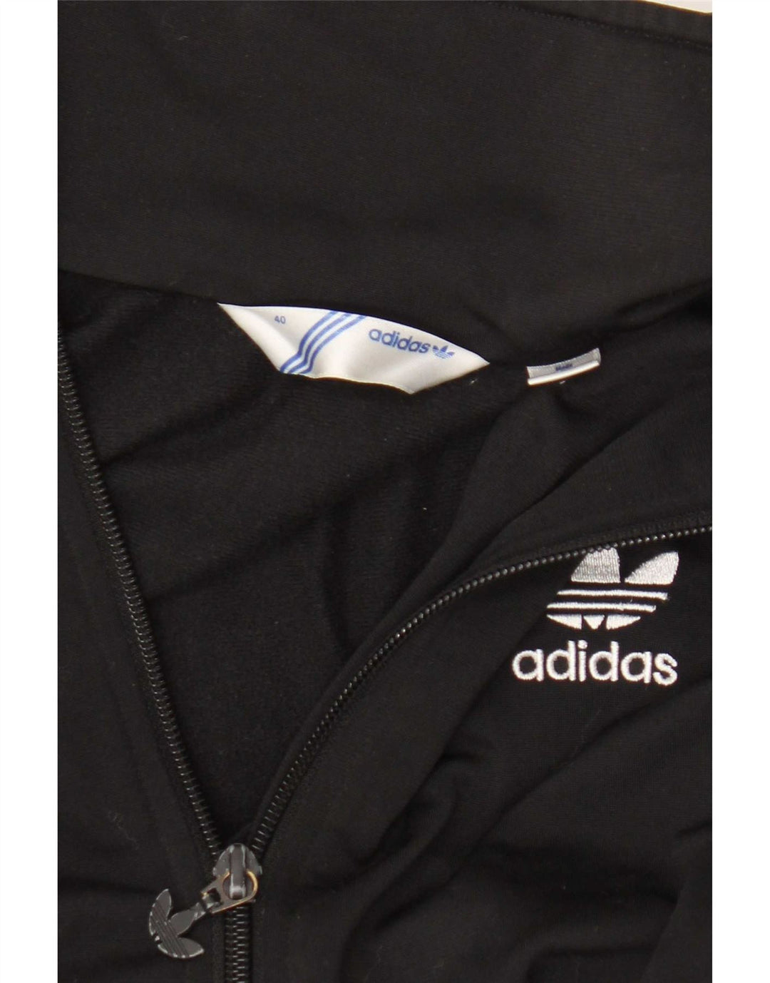 Adidas Mujer Gráfico Chándal Top Chaqueta IT 40 Pequeño Negro