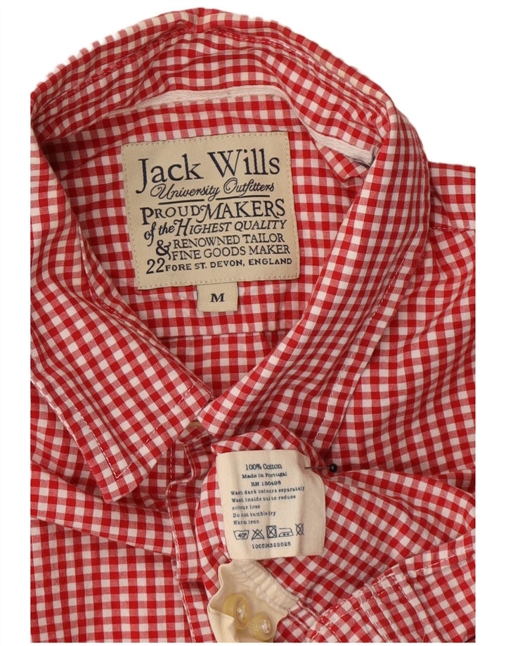 Camisa Jack Wills Hombre Algodón Vichy Rojo Mediano