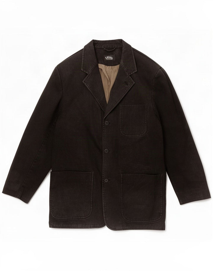 Camel Active Chaqueta tipo blazer de 3 botones para hombre IT 48 Algodón negro mediano