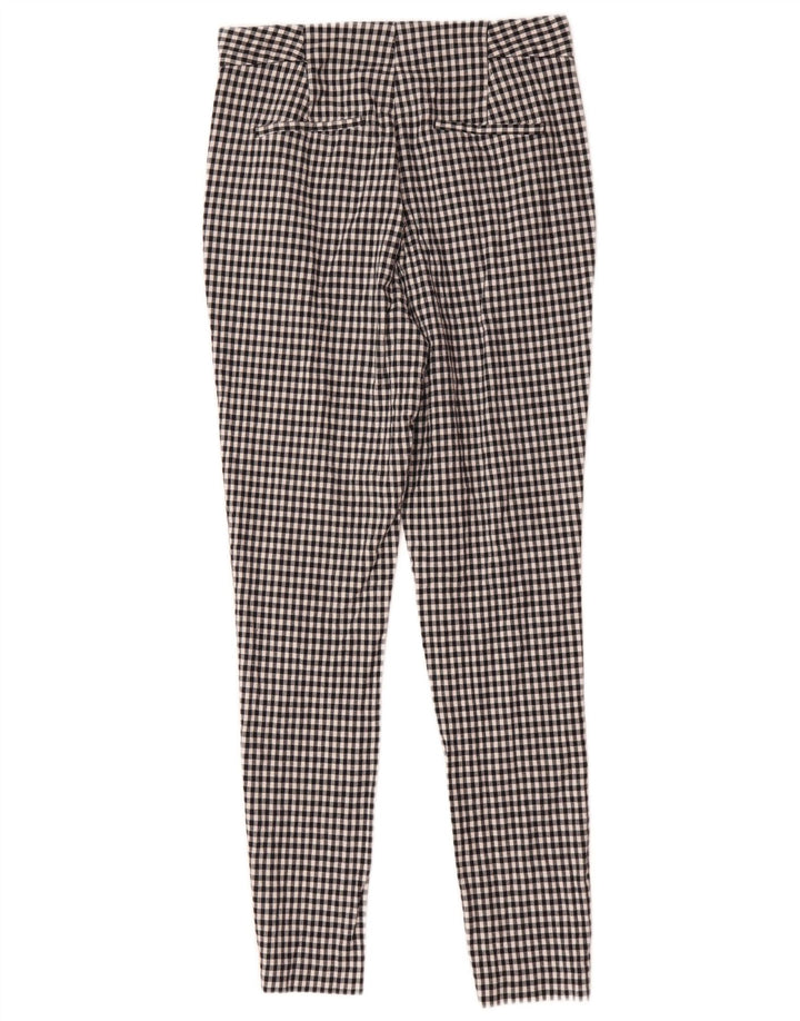 Zara Mujer Pantalón Chino Slim Medium W28 L28 Black Gingham