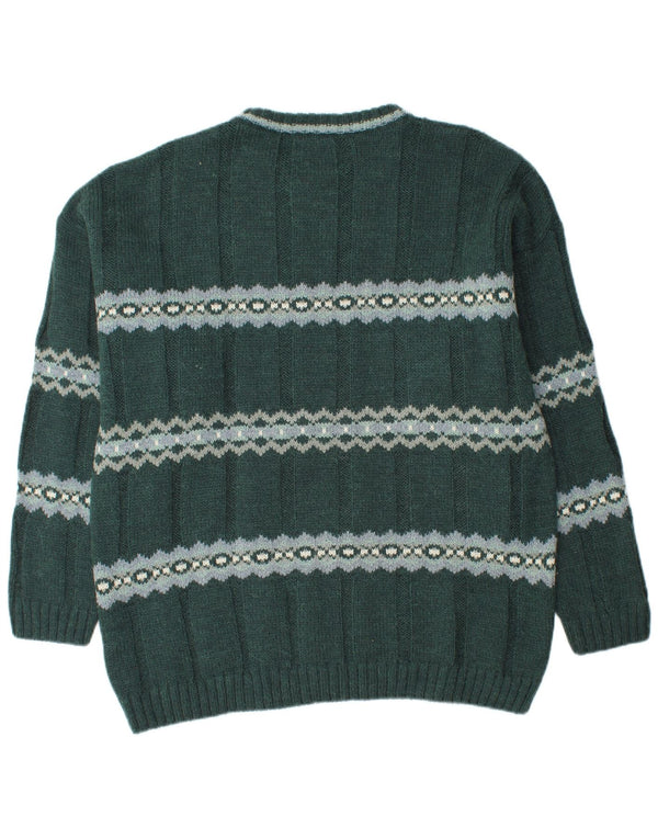 Luidiana Jersey De Cuello Redondo Hombre XL Acrílico Geométrico Verde