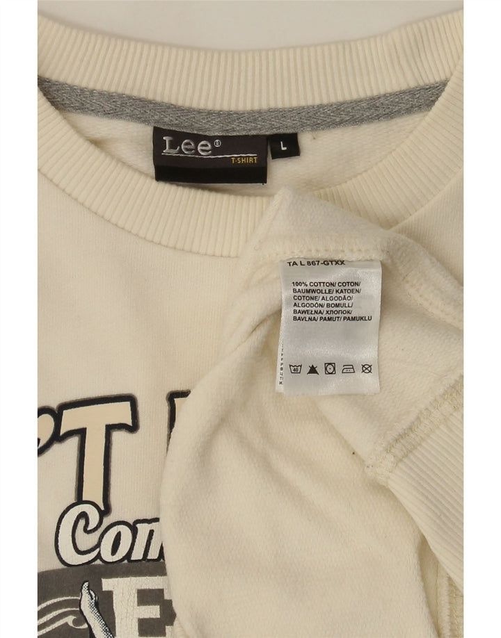 Lee - Sudadera gráfica para mujer, talla 40, talla grande, algodón blanco
