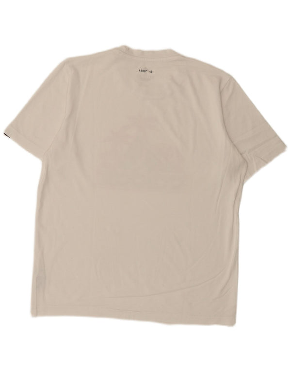 ADIDAS Hombre Aeroready Graphic Camiseta Top Pequeño Algodón Blanco