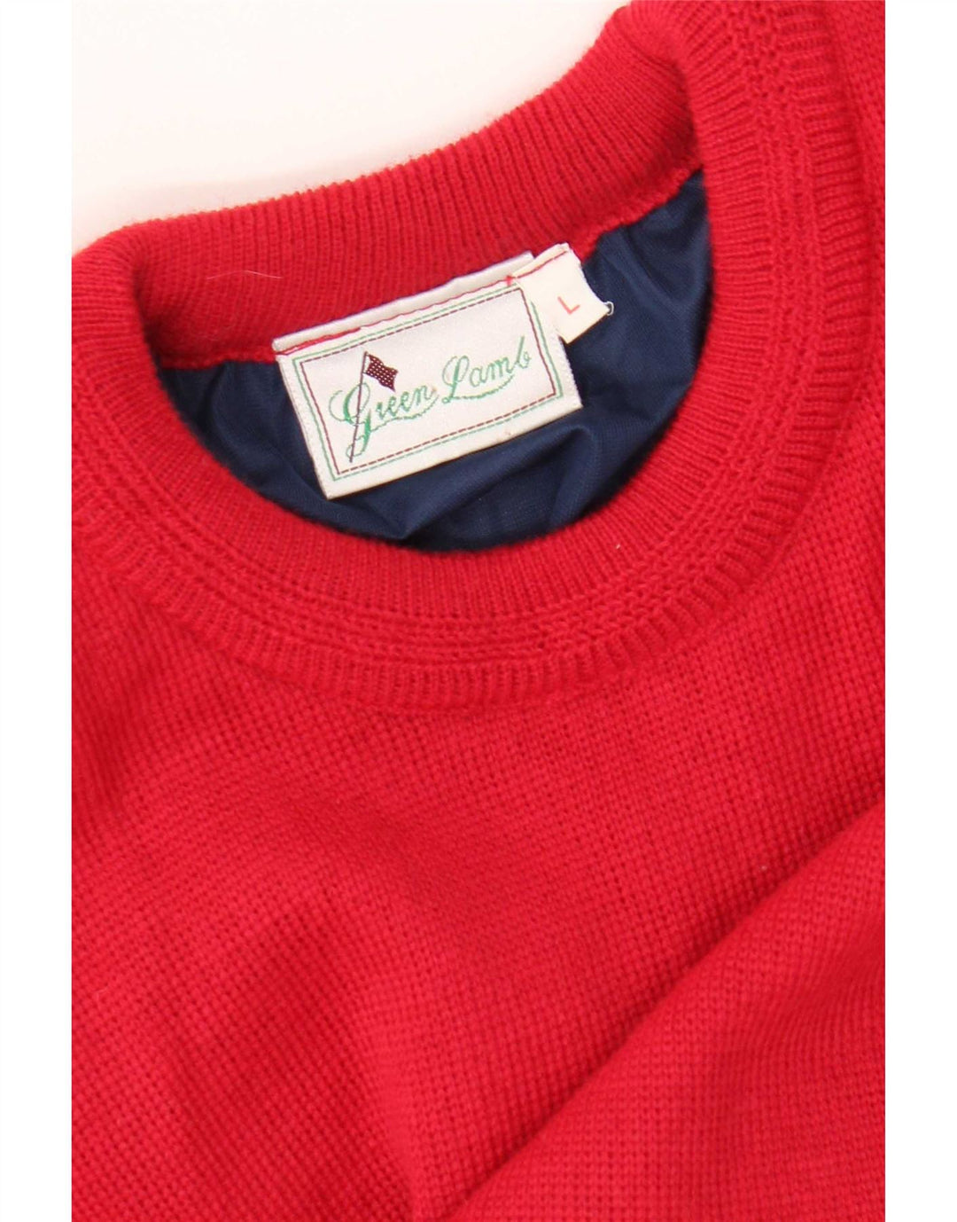 Green Lamb - Jersey de cuello redondo para hombre, talla grande, color rojo