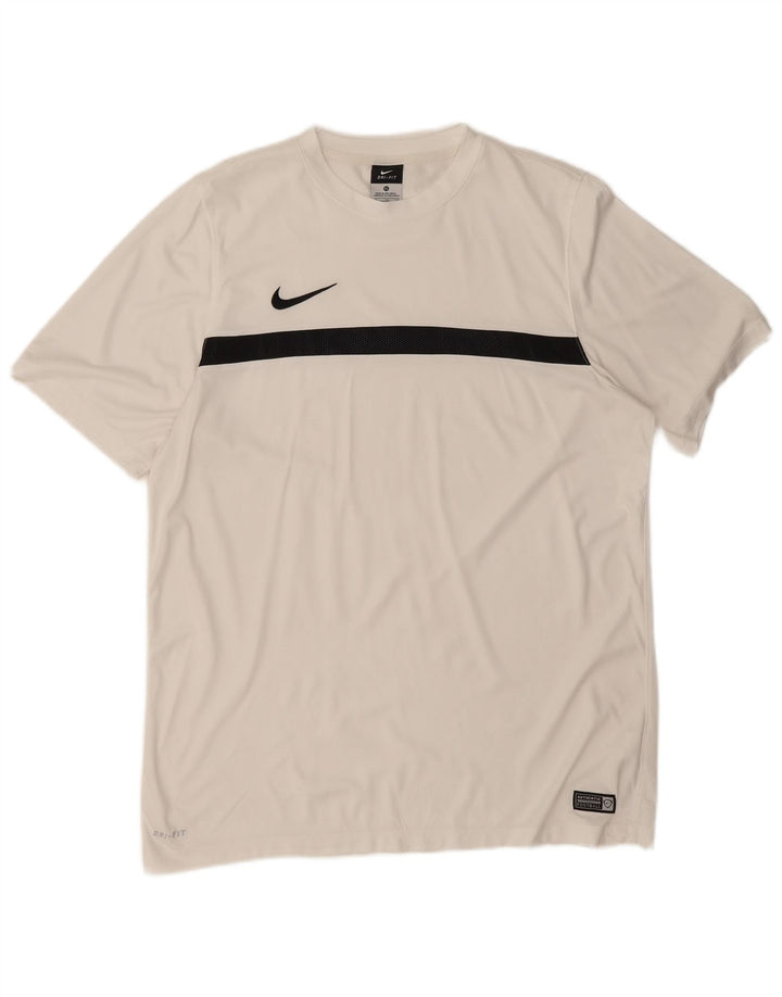 Camiseta Nike Dri Fit para hombre Top XL Blanco Colorblock Poliéster