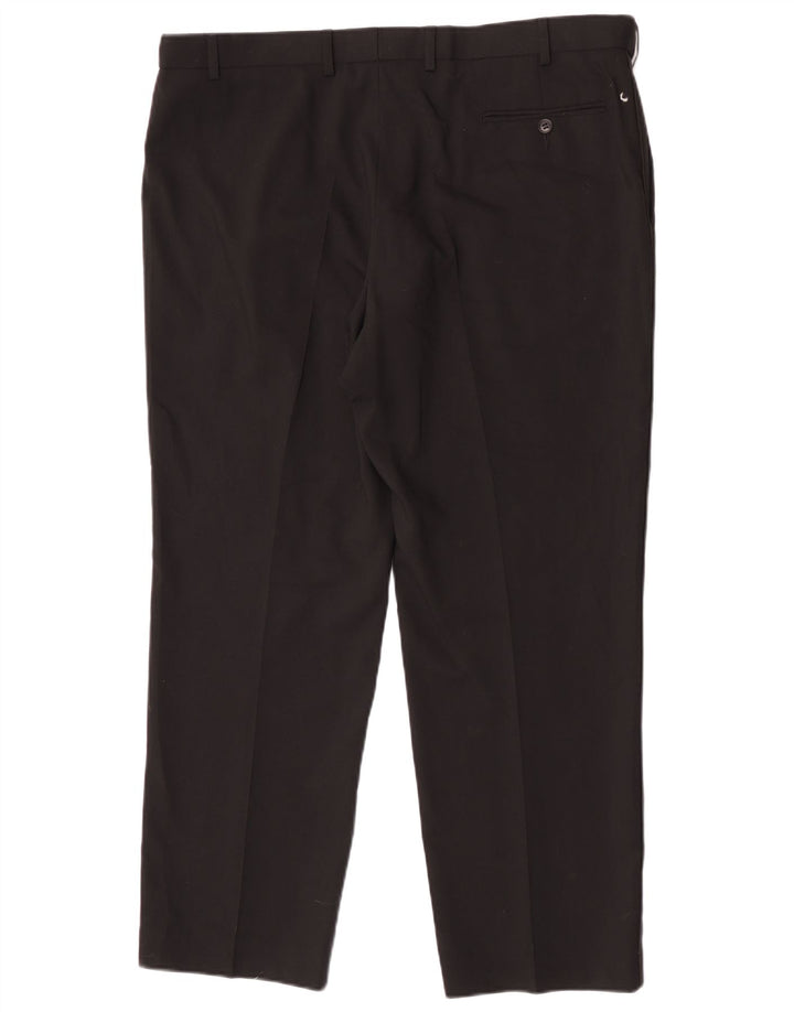 Marks & Spencer Pantalón de traje de corte regular para hombre W40 L29 Lana negra