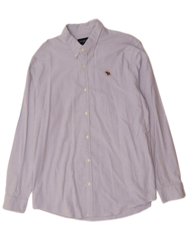 Abercrombie & Fitch Camisa alta para hombre XL Algodón azul