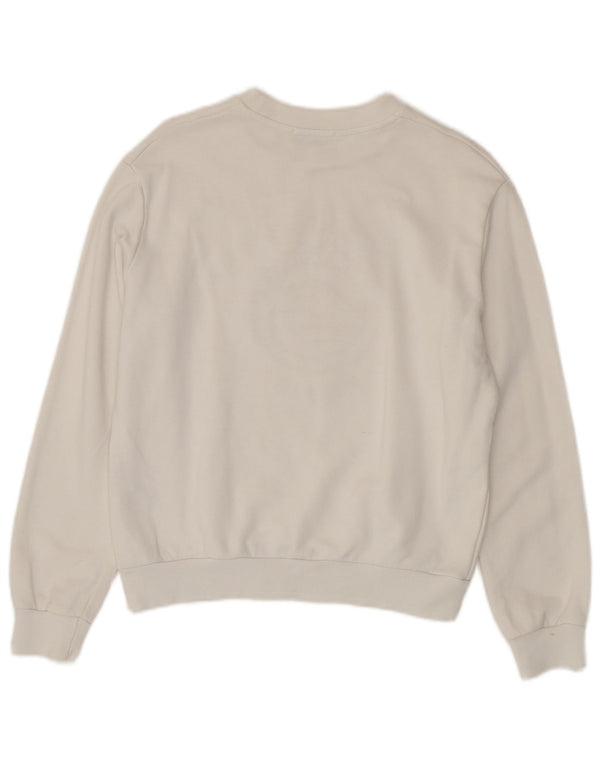 Gaelle Womens Graphic Oversized Sweatshirt Jumper UK 10 Small White Cotton