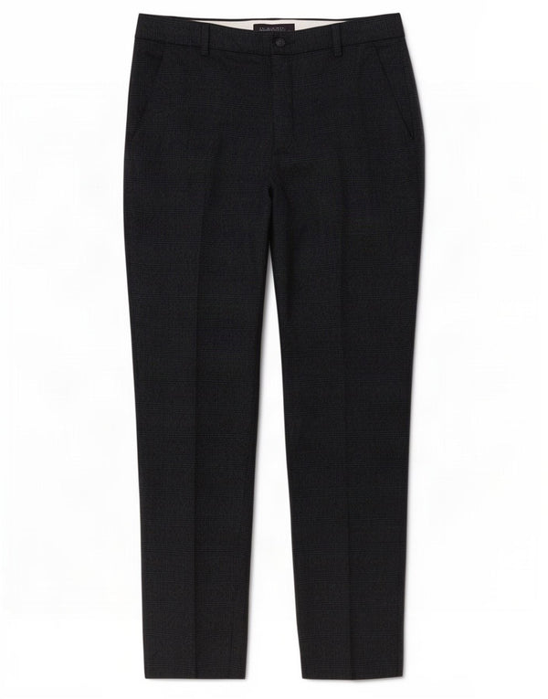 Marks & Spencer Pantalones de traje para mujer UK 12 Medium W32 L28 Navy Blue Check