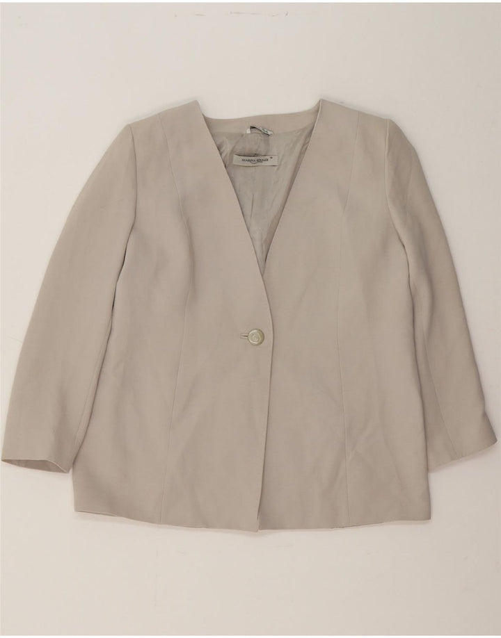 MARINA RINALDI Womens Oversized 1 Button Blazer Jacket Size 19 Small Grey Vintage Marina Rinaldi and Second-Hand Marina Rinaldi from Messina Hembry 