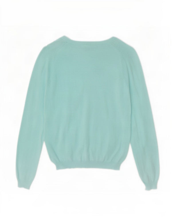 Gap Cárdigan para Mujer UK 10 Small Algodón Turquesa
