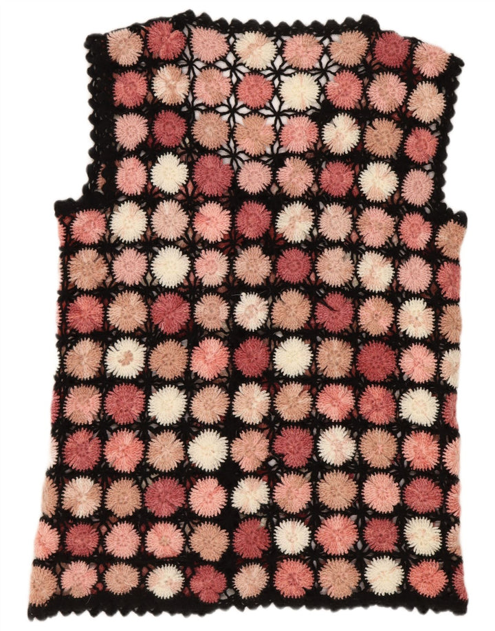 Cárdigan de crochet sin mangas para mujer UK 14 Large