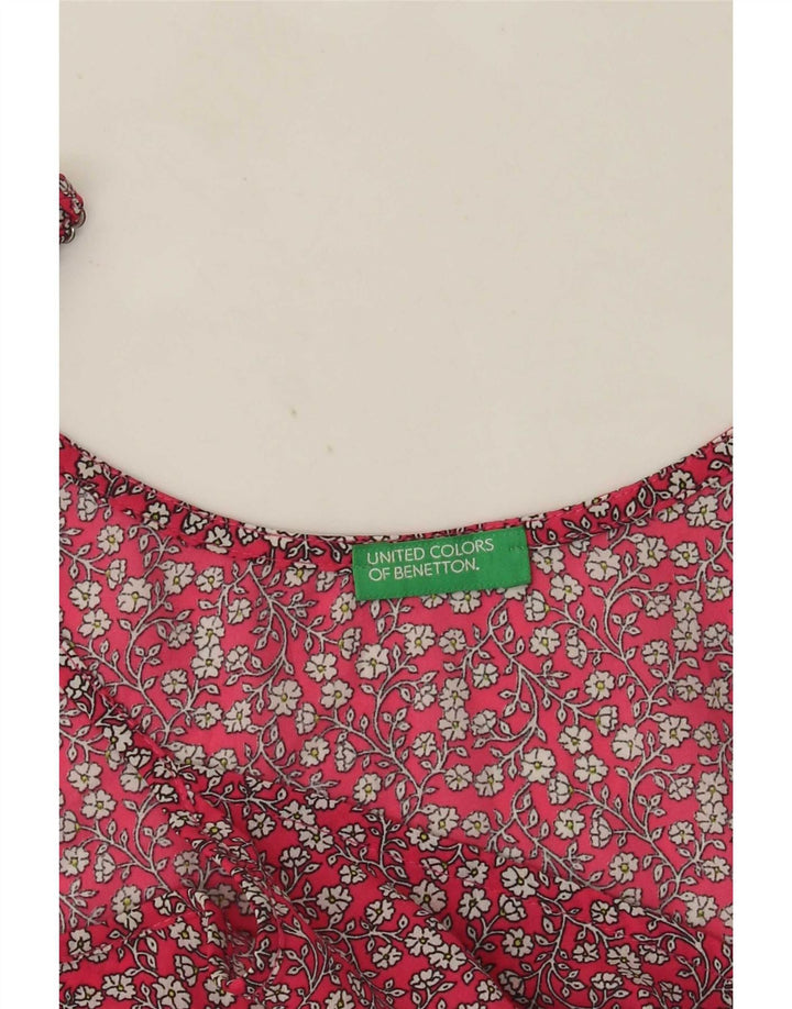 Benetton Top Camisola Mujer ES 40 Mediano Rojo Floral
