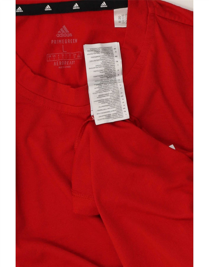 Adidas - Camiseta para hombre, talla grande, color rojo, algodón