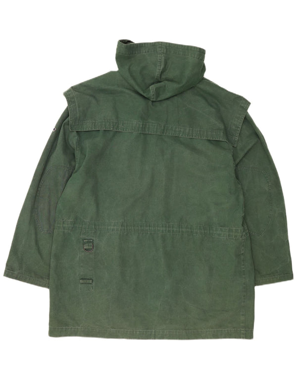 Vintage hombres con capucha chaqueta utilitaria IT 52 XL algodón verde