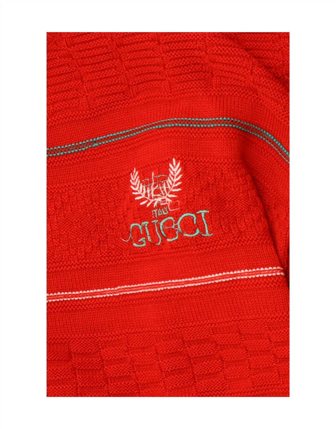 GUCCI Jersey de cuello redondo para hombre con rayas rojas medianas