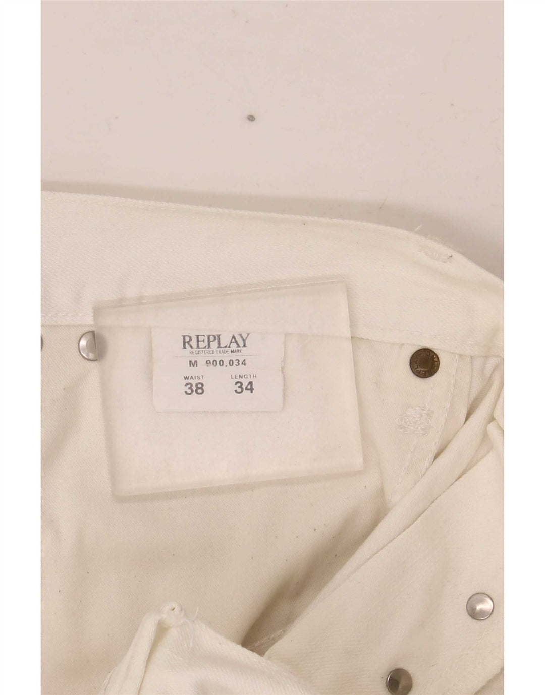 Replay Vaqueros rectos para hombre W38 L34 Algodón blanco