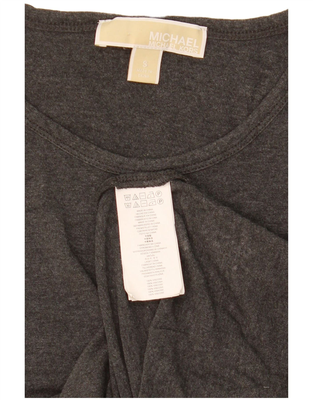 Michael Kors Camiseta para mujer Top UK 10 Small Grey Viscosa