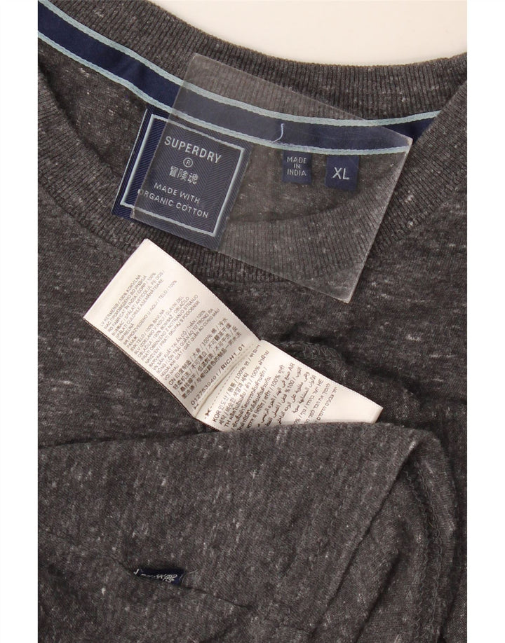 Superdry Camiseta para hombre Top XL de algodón moteado gris