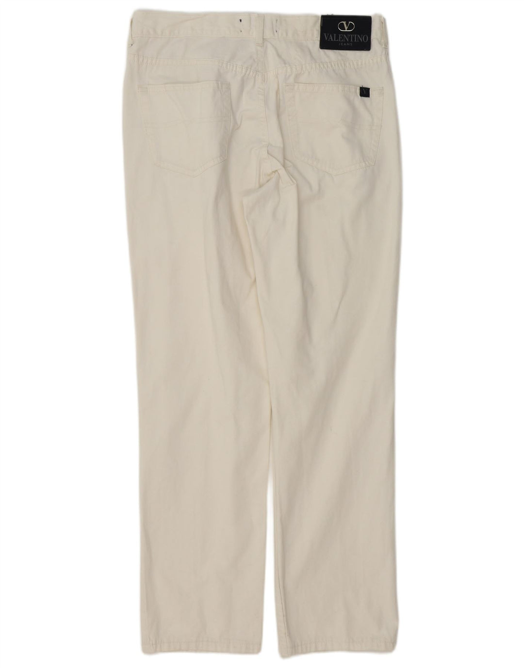 VALENTINO Pantalón Casual Recto Hombre W36 L31 Algodón Blanco