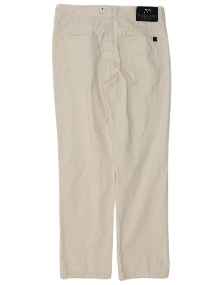 VALENTINO Pantalón Casual Recto Hombre W36 L31 Algodón Blanco