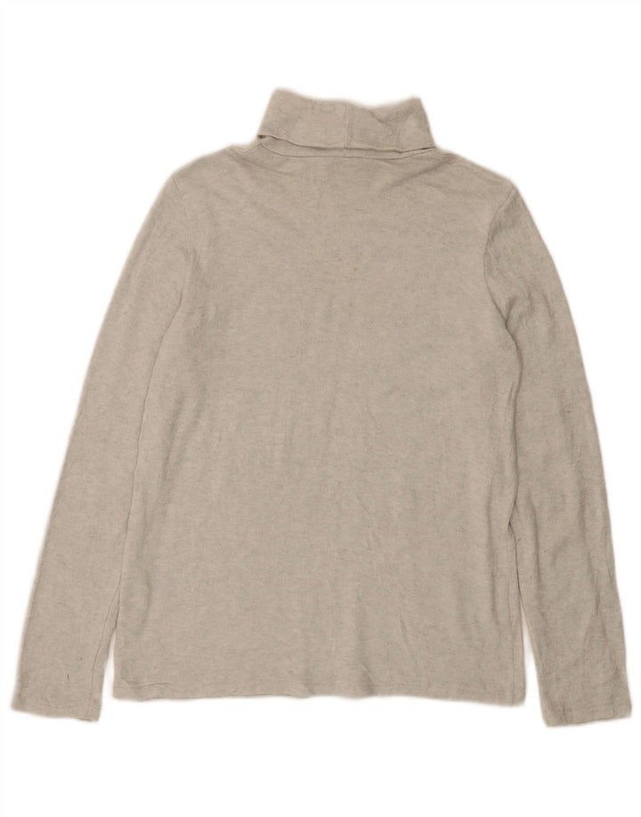Zara Mujer Top Manga Larga UK 44 Large Viscosa Gris Moteada