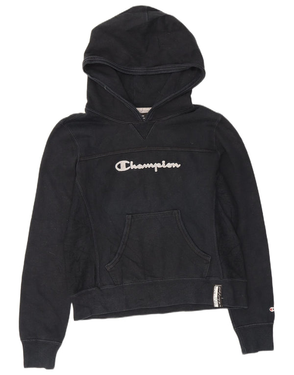 Champion Sudadera con capucha gráfica para mujer UK 10 Small Azul marino Algodón